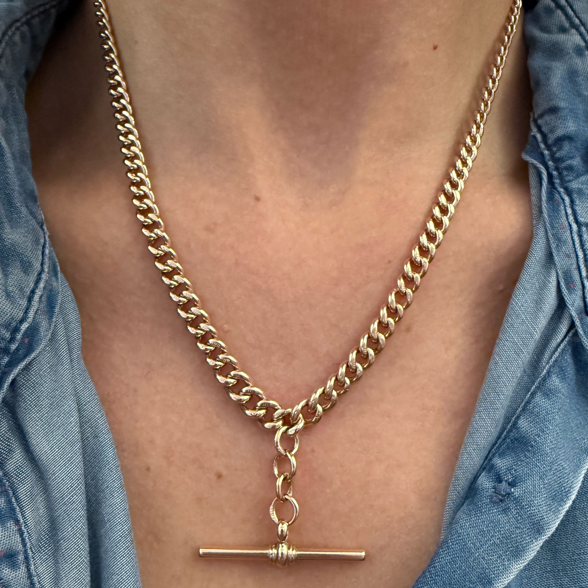 Excellent Antique 9ct Double Albert Chain - Image 9