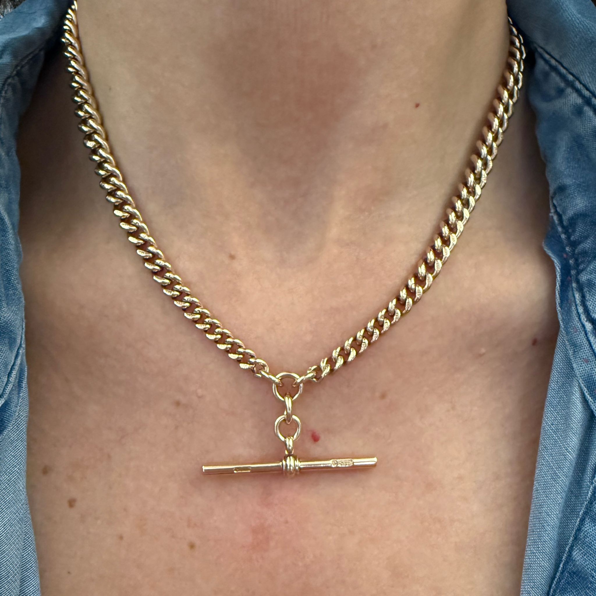 Epic Antique 9ct Double Albert Chain - Image 8