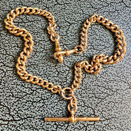 Epic Antique 9ct Double Albert Chain