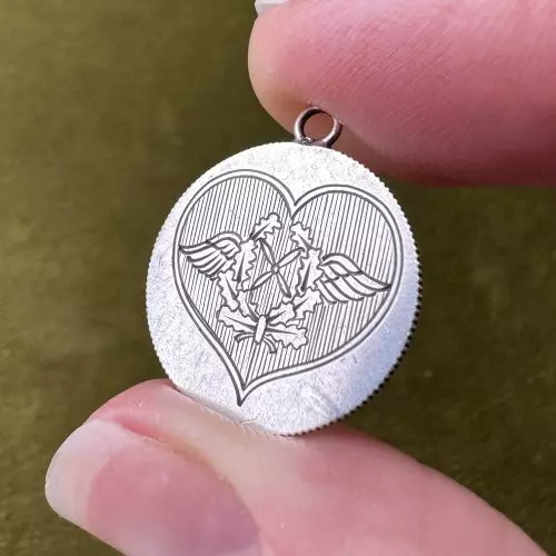 French Franc Propeller Heart & Wings Love Token