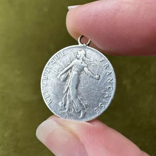 French Franc Propeller Heart & Wings Love Token