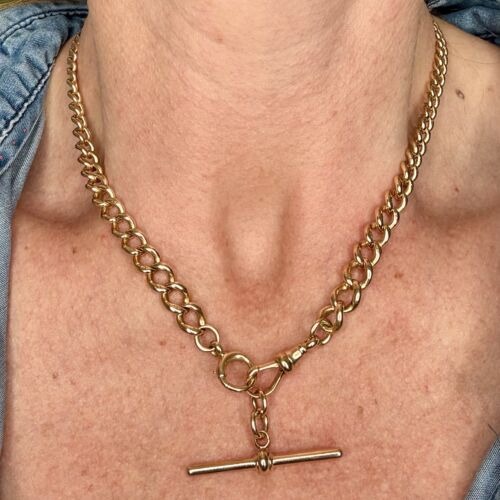 Epic Antique 18ct Curb Watch Chain