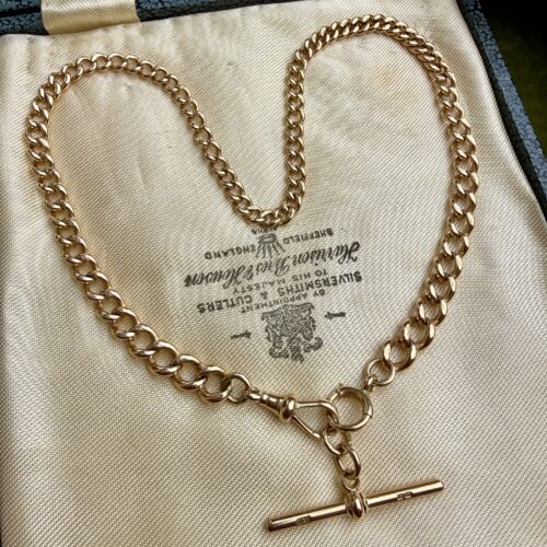 Epic Antique 18ct Curb Watch Chain