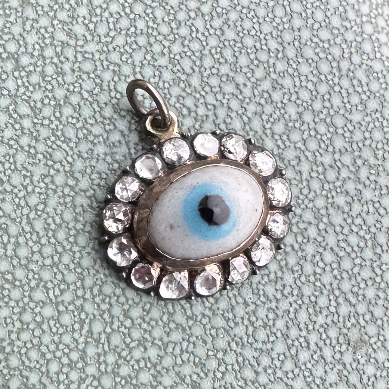 Antique/Early Vintage Silver & Diamond Evil Eye Pendant