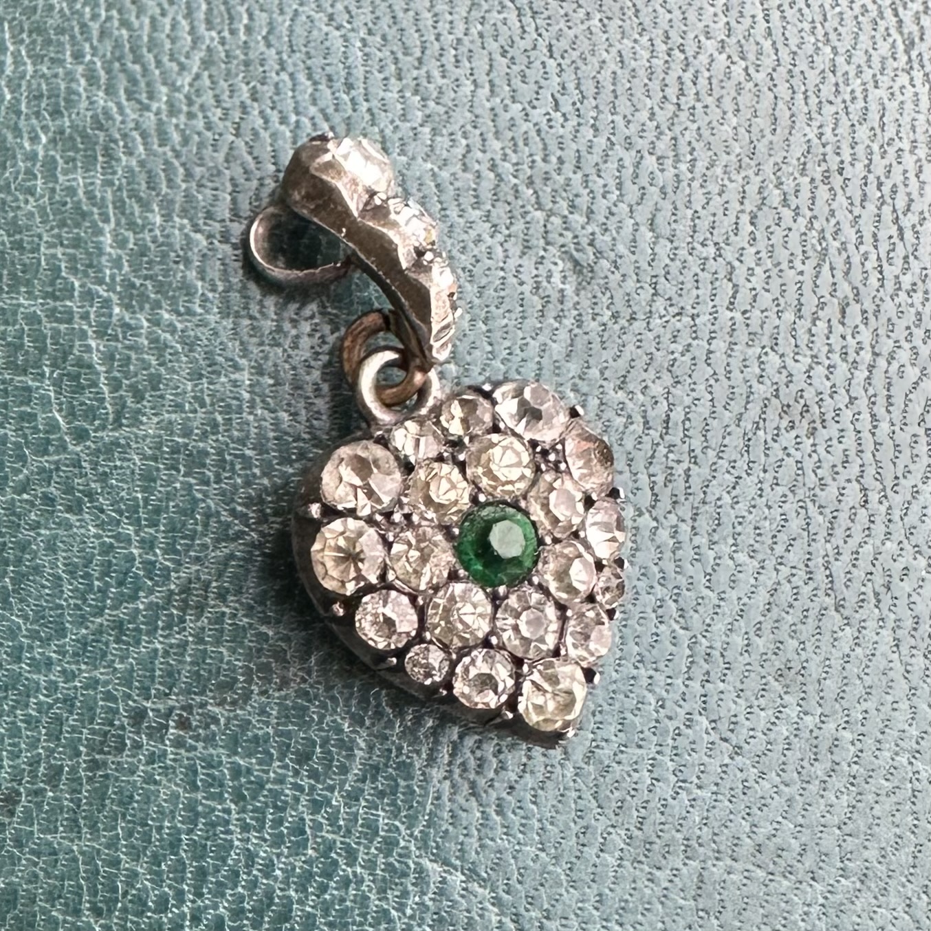 Antique Silver & Paste Heart Pendant - Image 3