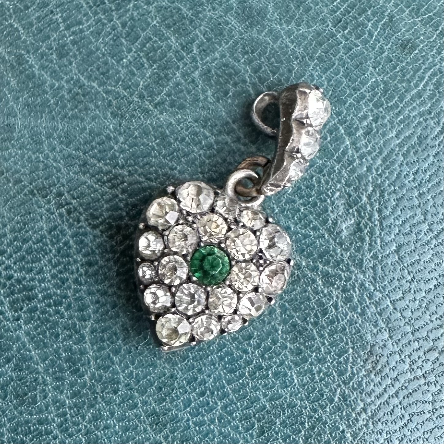 Antique Silver & Paste Heart Pendant - Image 4