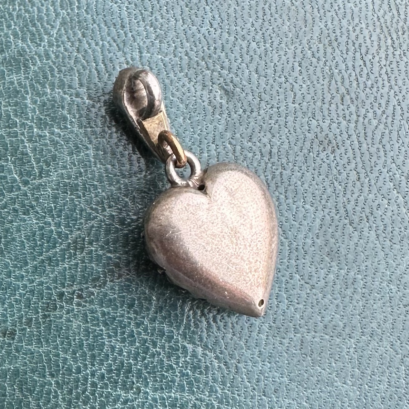 Antique Silver & Paste Heart Pendant - Image 6