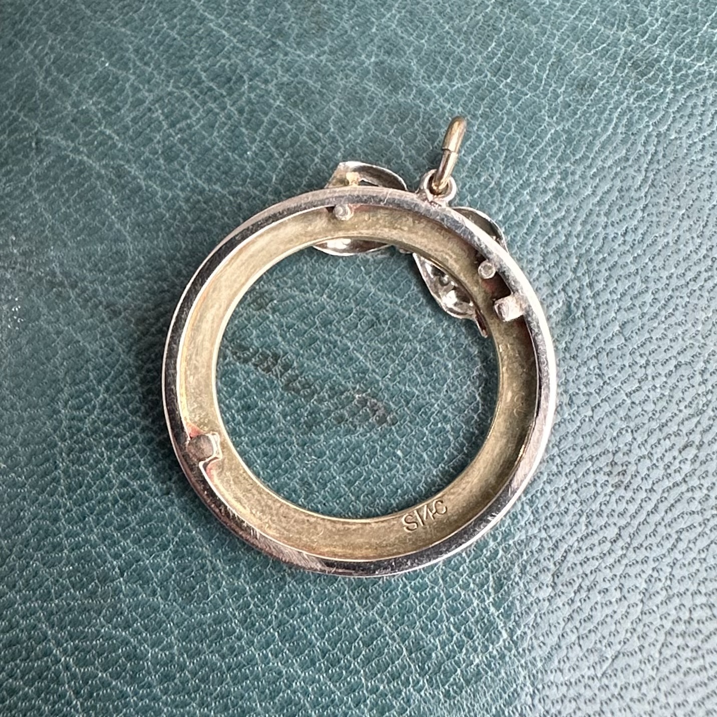 Antique 14ct Gold, Silver & Guilloche Enamel Pendant - Image 7