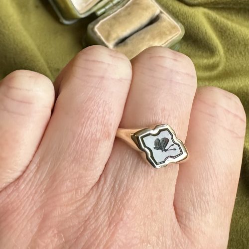 Beautiful Butterfly 14ct Gold Signet Ring