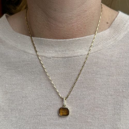 Without Thy Support I Die 14ct Gold Pendant With Diamond Bail