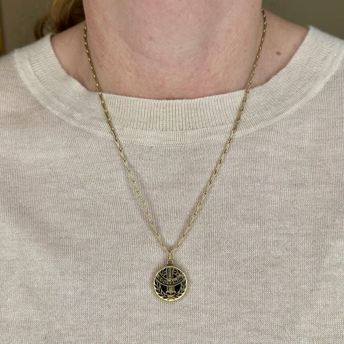 Antique 9ct Gold & Enamel Double Sided Souvenir Memento Mori Locket