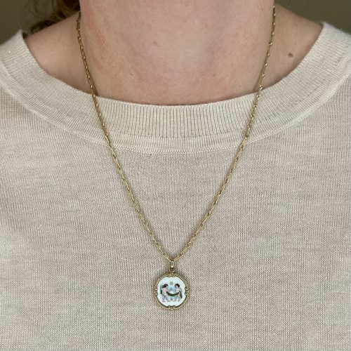 Antique/Early Vintage 14ct Gemini Double Sided Pendant