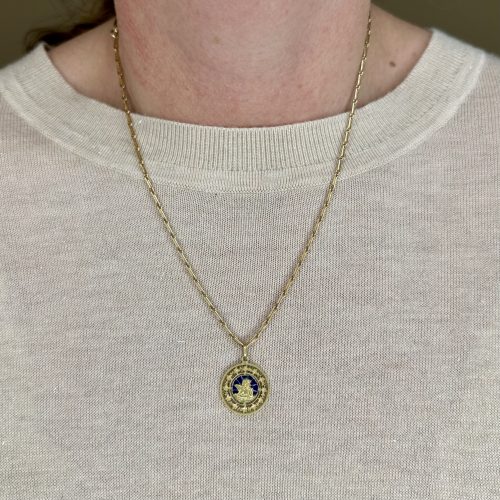 Antique/Early Vintage 18ct Gold Angel Plique A Jour Pendant