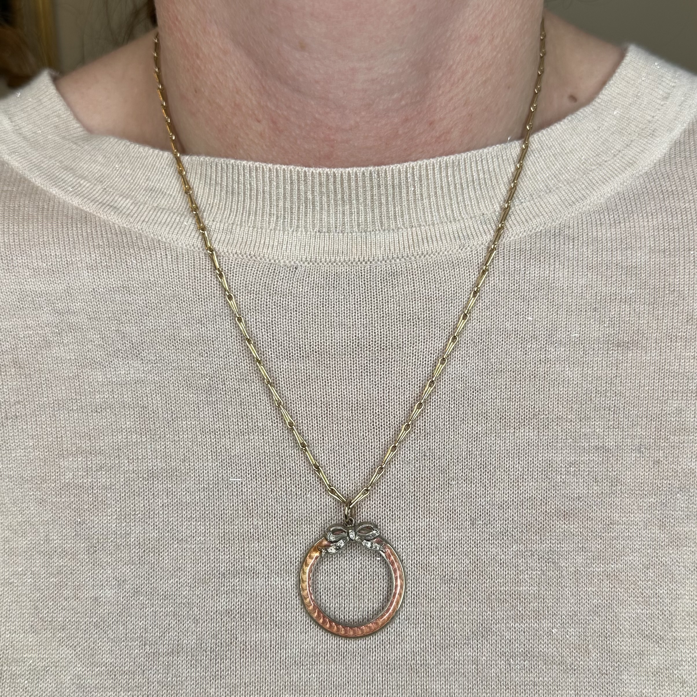 Antique 14ct Gold, Silver & Guilloche Enamel Pendant - Image 8