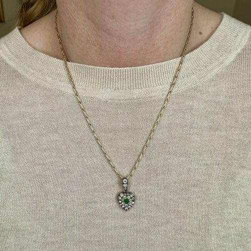 Antique Silver & Paste Heart Pendant