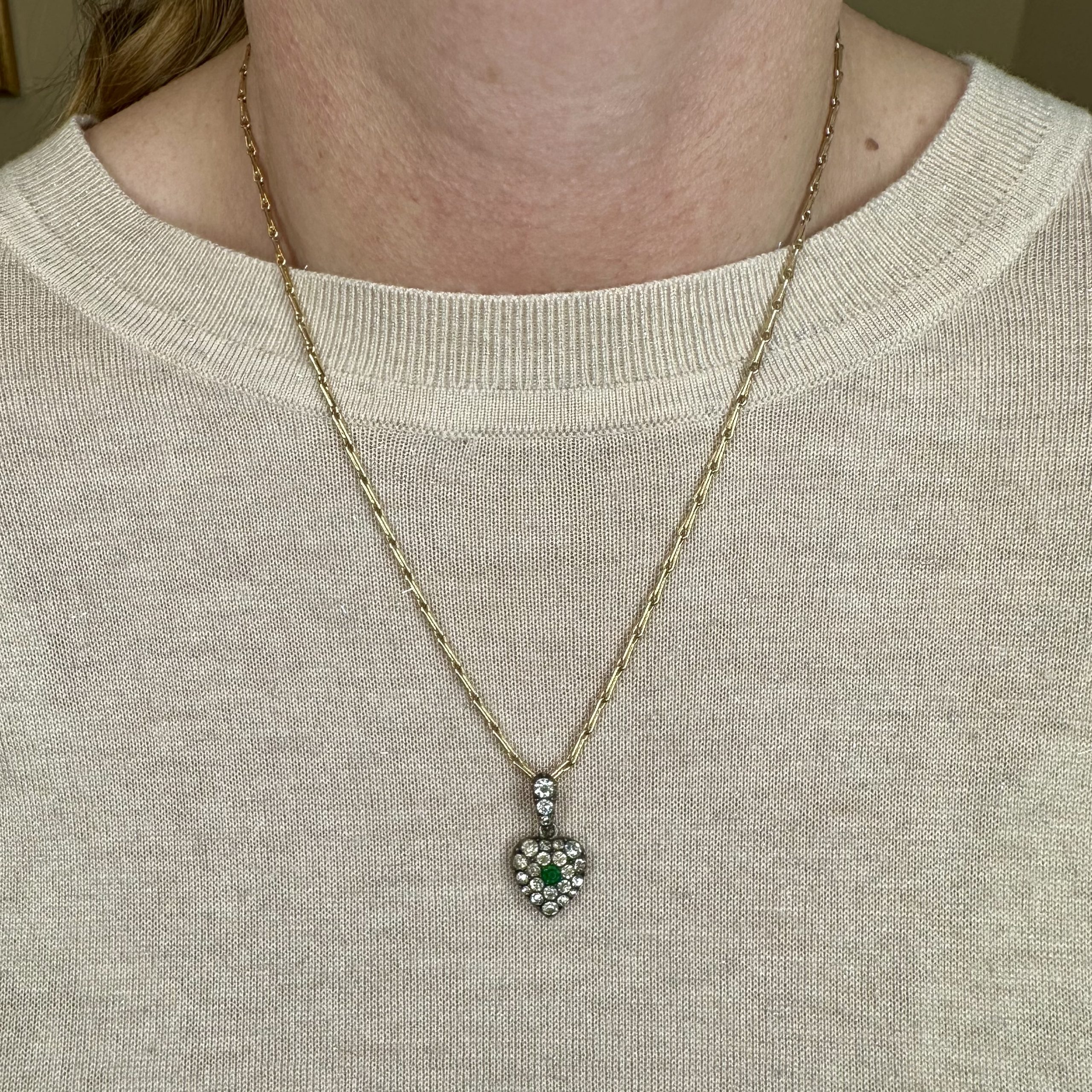 Antique Silver & Paste Heart Pendant - Image 2