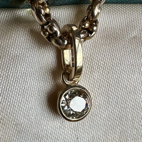 0.95ct Old Mine Cut Diamond 18ct Pendant