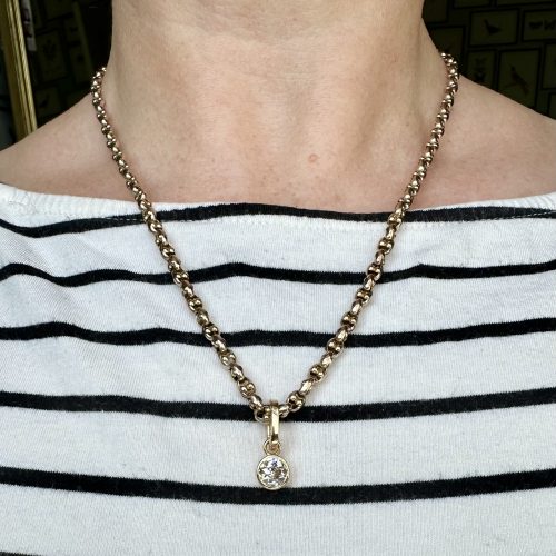 0.95ct Old Mine Cut Diamond 18ct Pendant