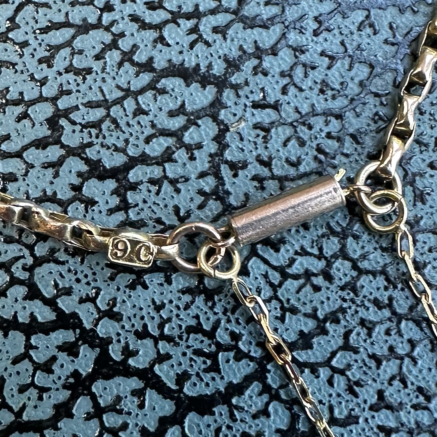 Antique 15ct Gold & Pearl Crescent Necklace - Image 6