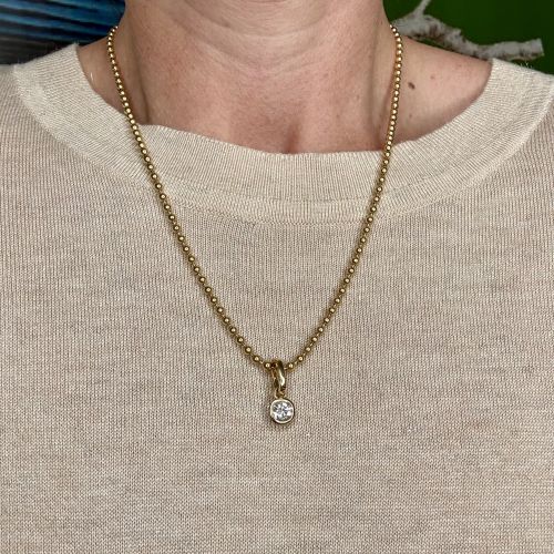 1ct Old Mine Cut Diamond & 18ct Pendant