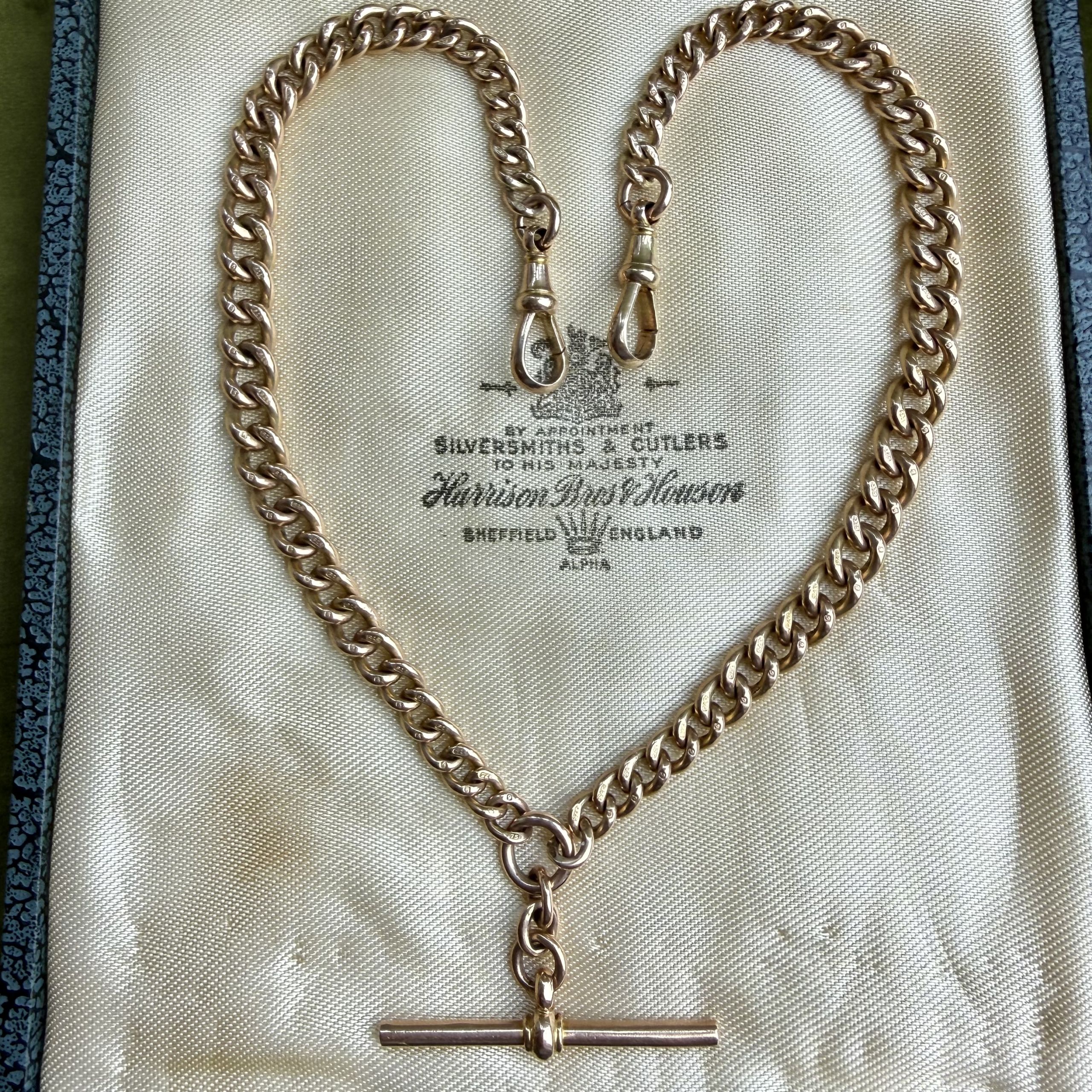 Epic Antique 9ct Double Albert Chain - Image 6