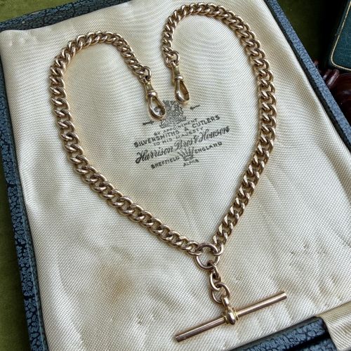 Epic Antique 9ct Double Albert Chain
