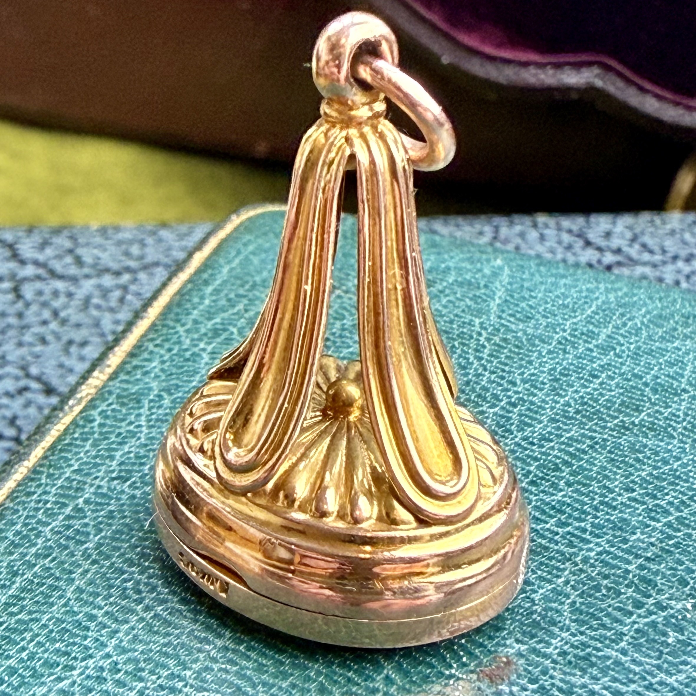 Antique 9ct Photo Locket Fob Pendant