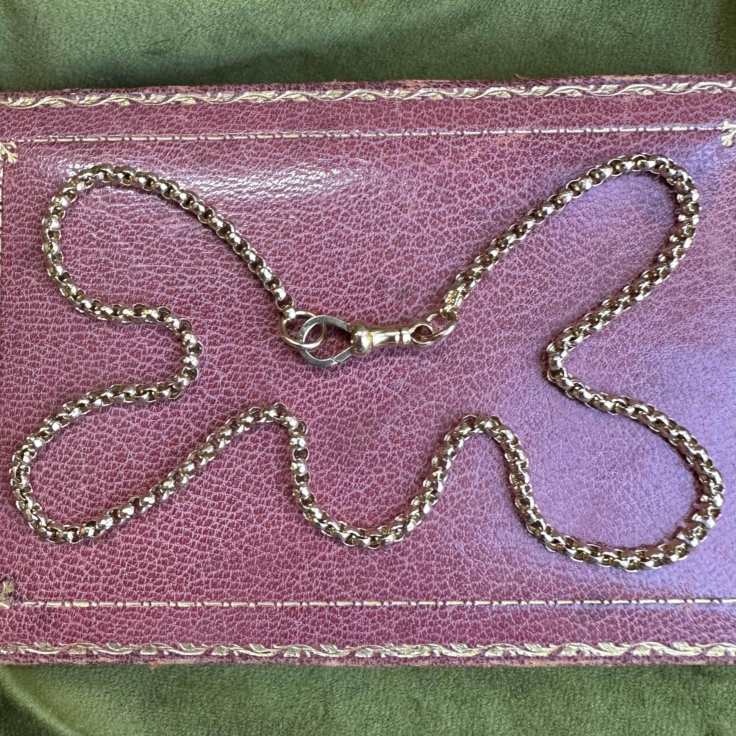 Antique 9ct Faceted Belcher Chain with Flat Edge Dog Clip - Image 3