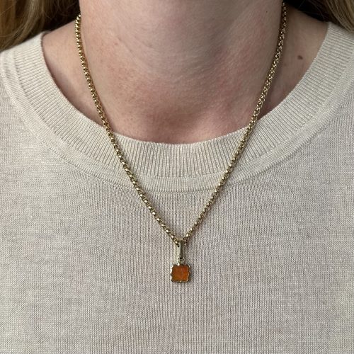 Carnelian Flower Intaglio 14ct Gold Pendant