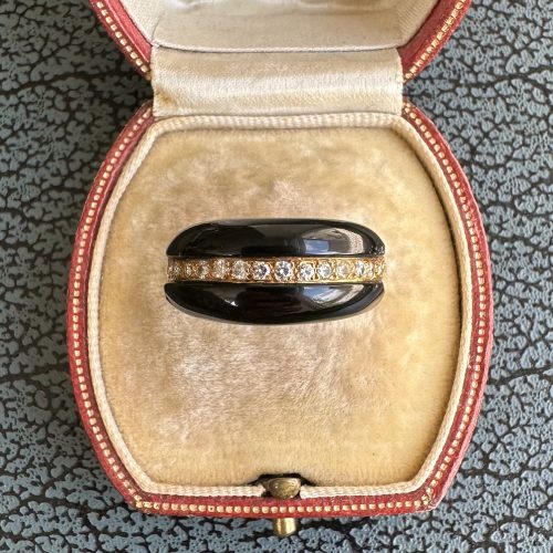 Vintage Onyx, Diamond & Gold Ring