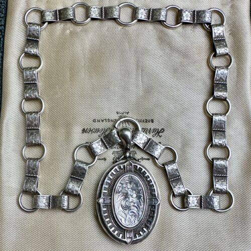 Statement Silver Victorian Book Chain & Locket