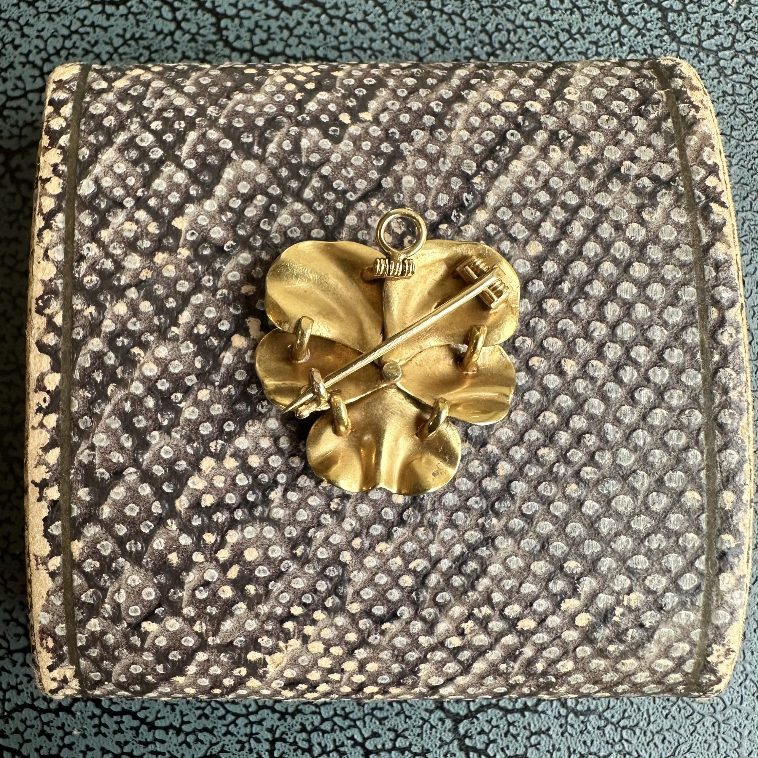 Victorian 18ct Gold Black Enamel & Diamond Pansy Brooch & Pendant - Image 8