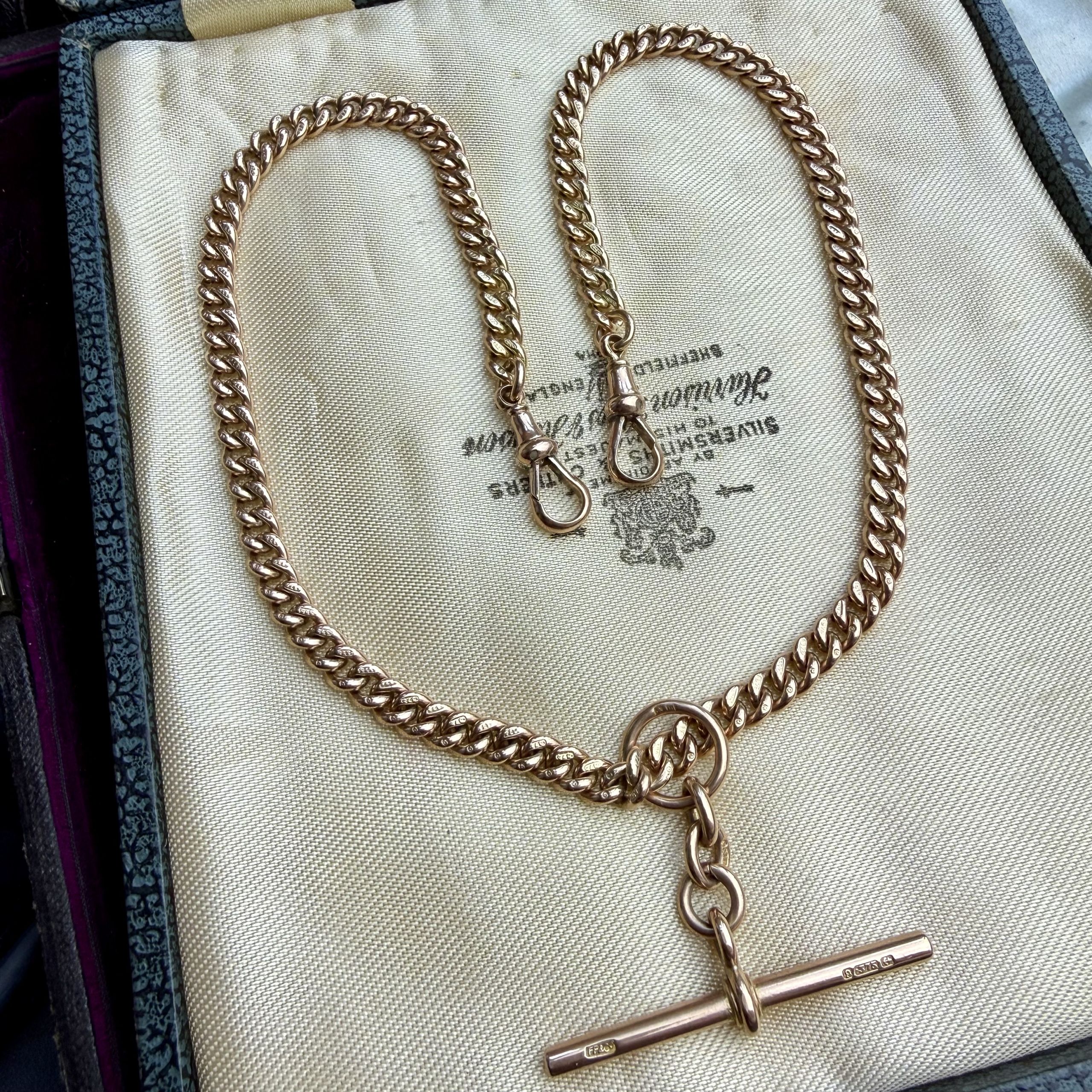 Epic Antique 9ct Double Albert Chain - Image 3
