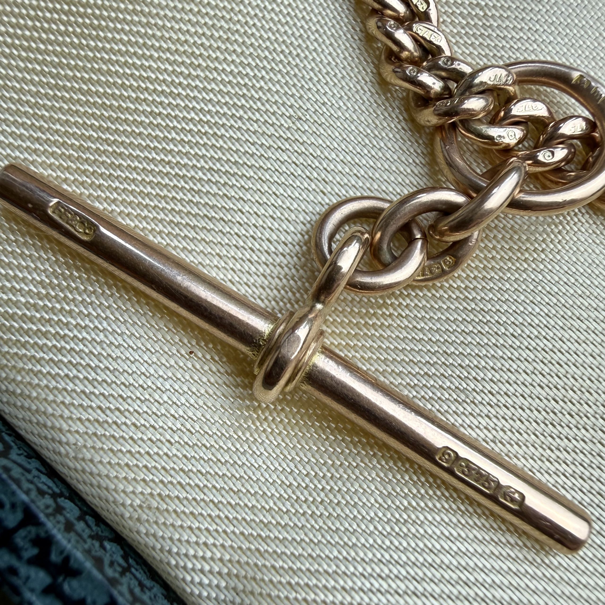 Epic Antique 9ct Double Albert Chain - Image 5