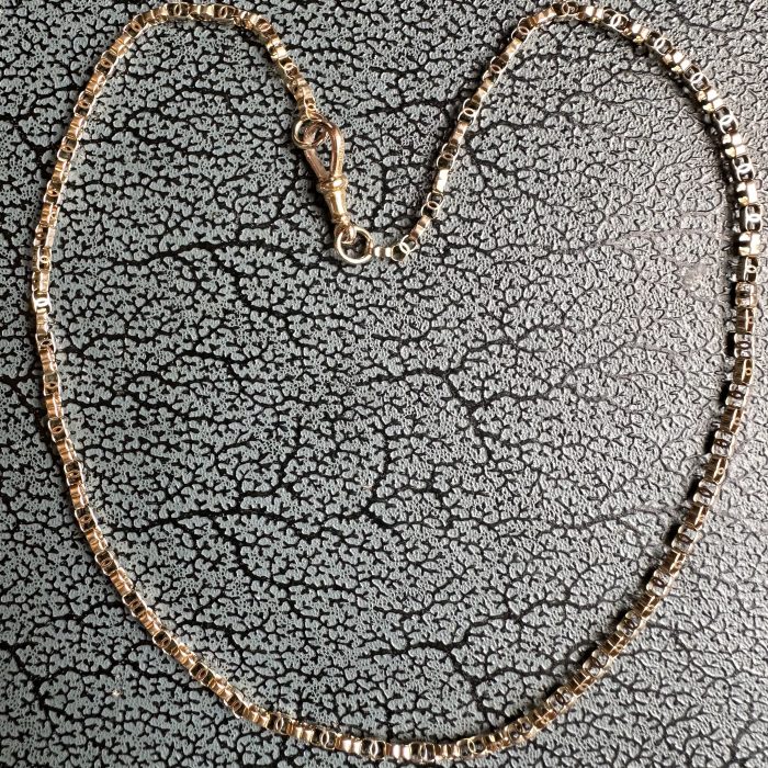 Antique 15ct Gold C-link Chain With Dog Clip Clasp - Image 3