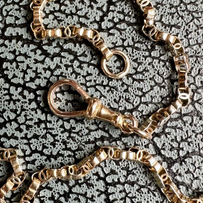 Antique 15ct Gold C-link Chain With Dog Clip Clasp - Image 5