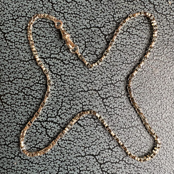 Antique 15ct Gold C-link Chain With Dog Clip Clasp - Image 3