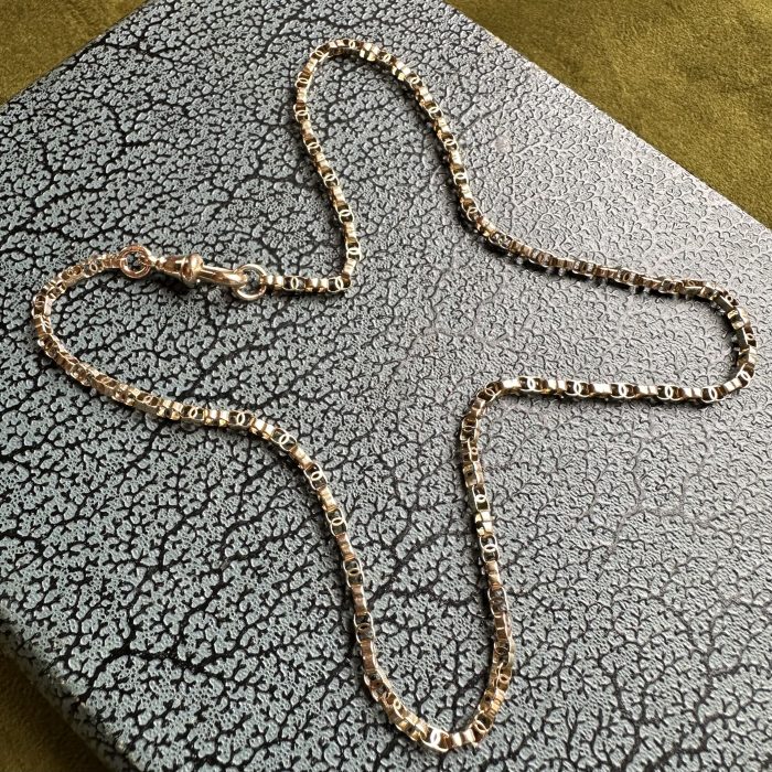 Antique 15ct Gold C-link Chain With Dog Clip Clasp