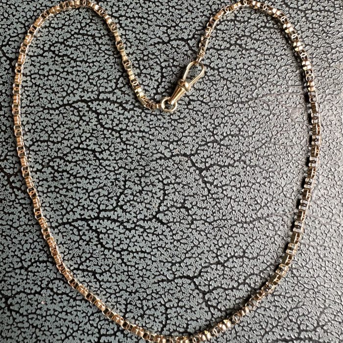 Antique 15ct Gold C-link Chain With 18ct Gold Dog Clip Clasp - Image 4