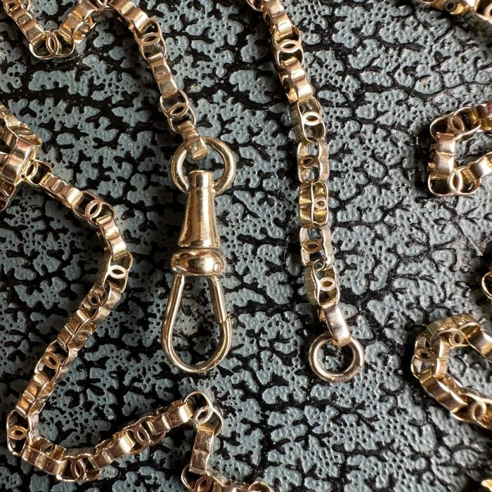 Antique 15ct Gold C-link Chain With 18ct Gold Dog Clip Clasp - Image 5