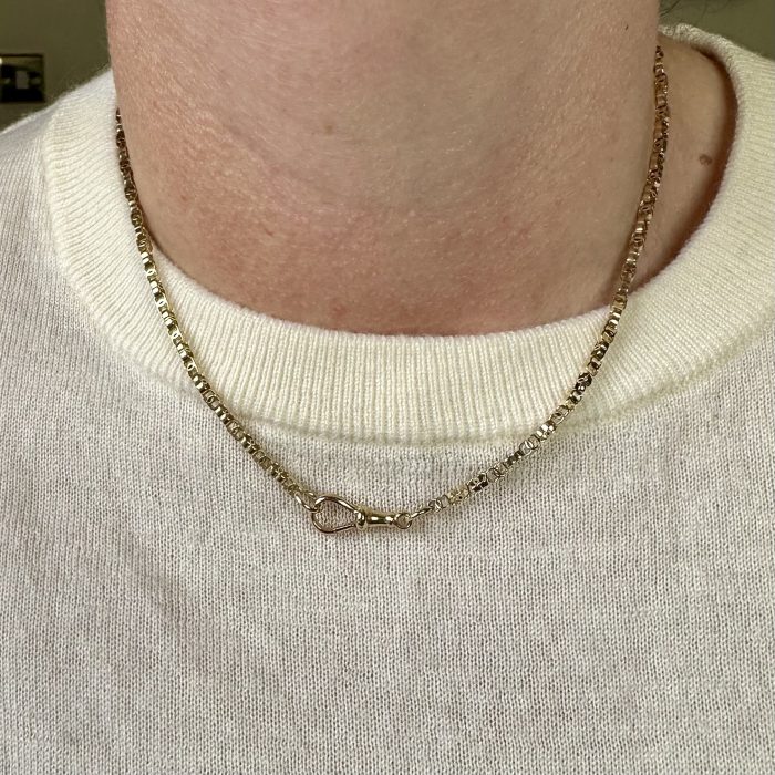 Antique 15ct Gold C-link Chain With Dog Clip Clasp - Image 2