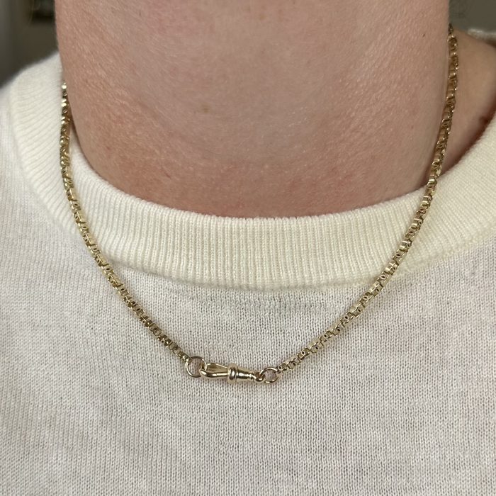 Antique 15ct Gold C-link Chain With Dog Clip Clasp - Image 2