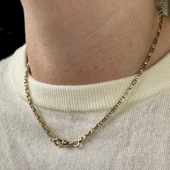 Antique 15ct Gold C-link Chain With Dog Clip Clasp - Image 11