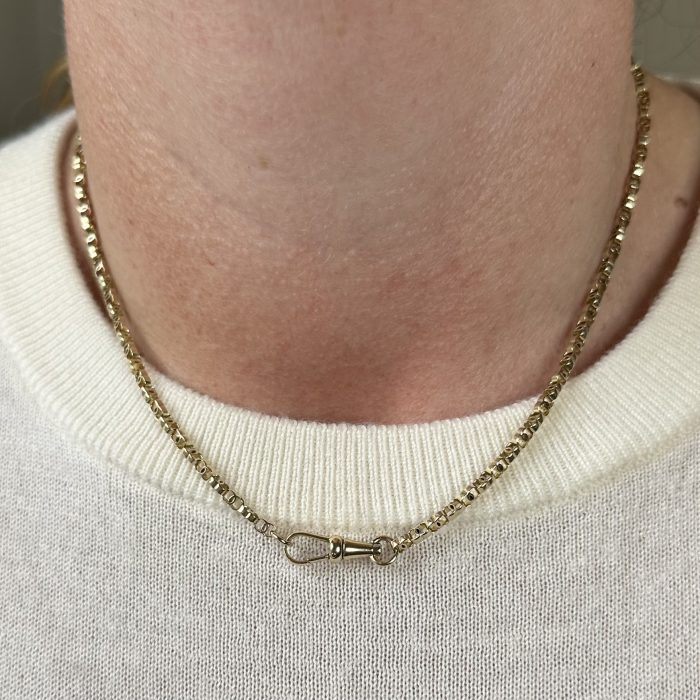 Antique 15ct Gold C-link Chain With 18ct Gold Dog Clip Clasp - Image 2