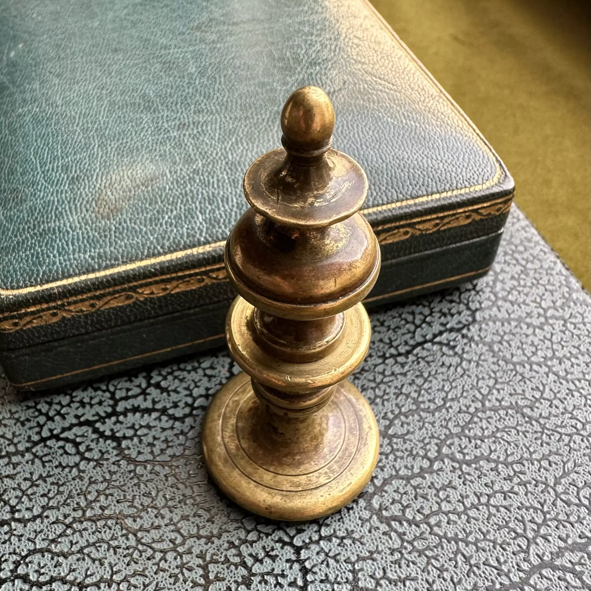 Brass Spindle Desk Seal With Monogram - Image 5