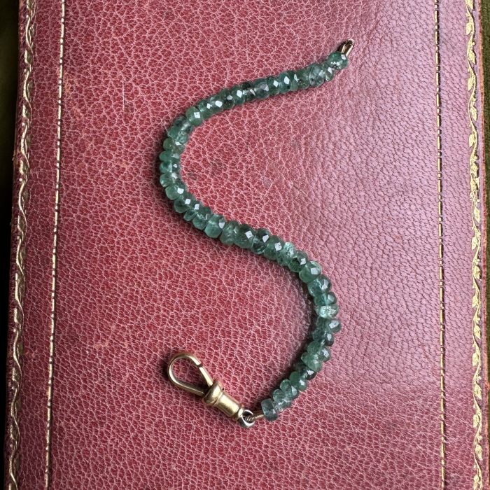 Emerald Rondelle Extender with Antique Platinum & 18ct Dog Clip - Image 7