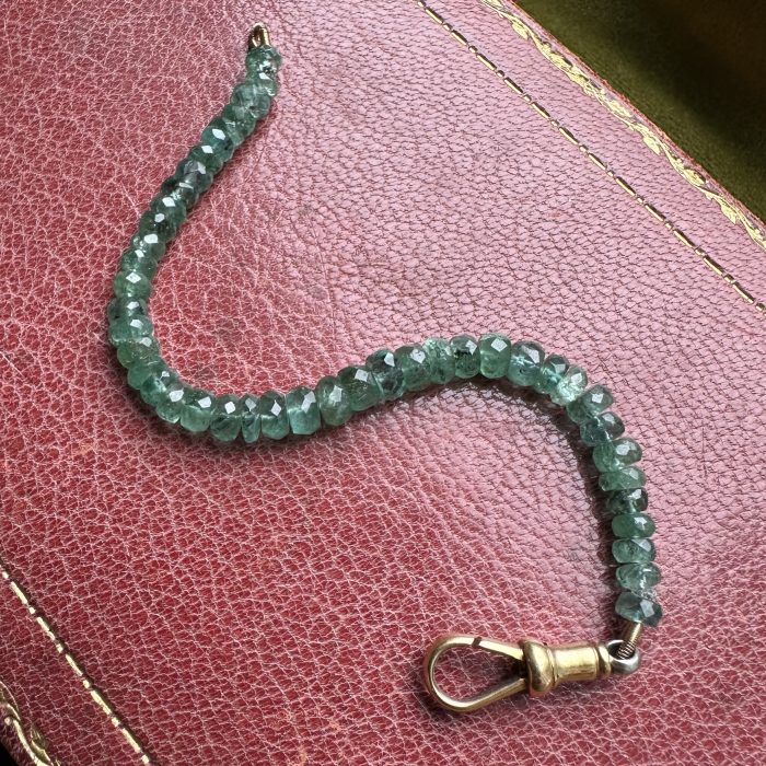 Emerald Rondelle Extender with Antique Platinum & 18ct Dog Clip - Image 8