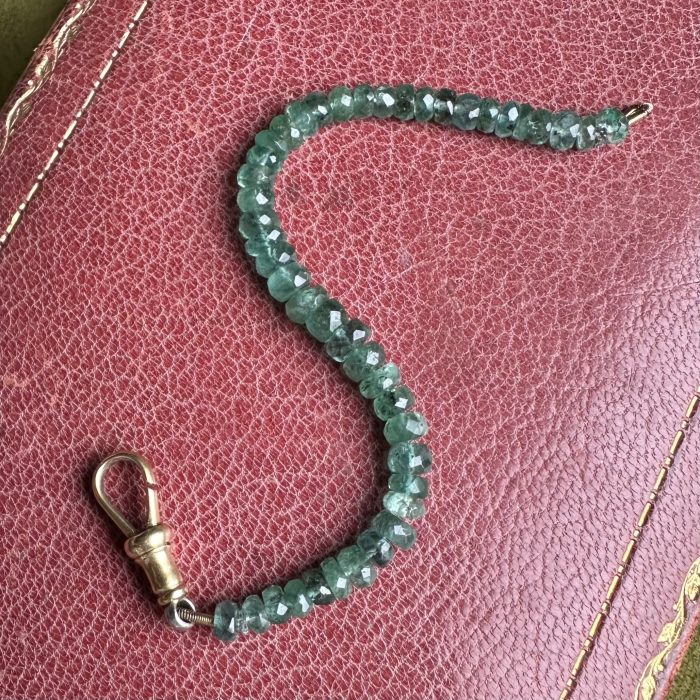 Emerald Rondelle Extender with Antique Platinum & 18ct Dog Clip - Image 9