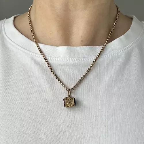Antique 9ct Gold Drum Charm Pendant