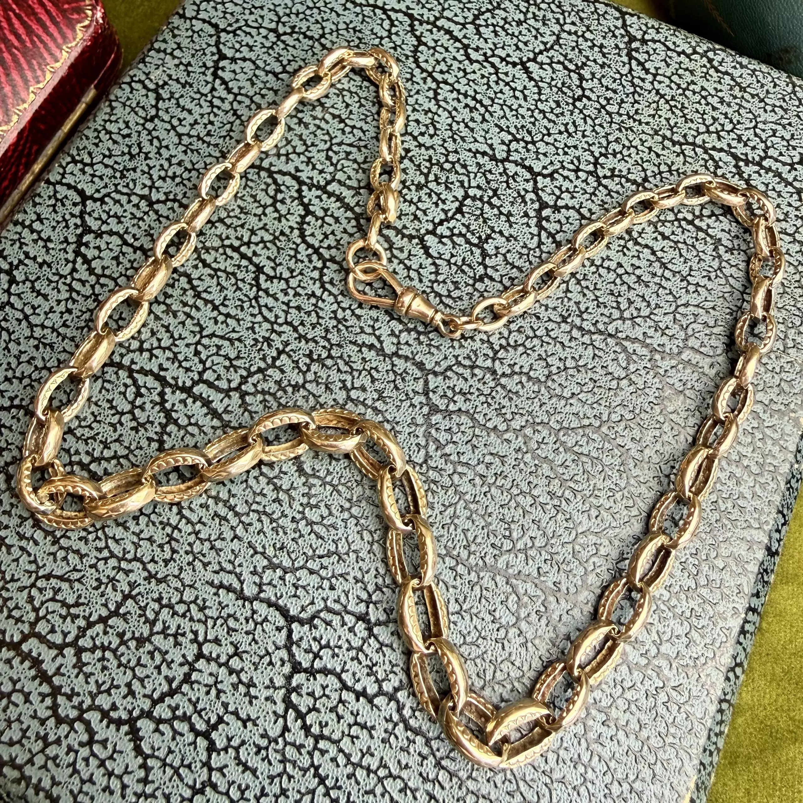 Sensational 9ct Engraved Victorian Chain - Image 7
